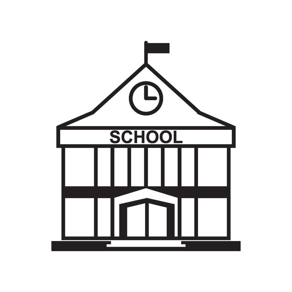 school- gebouw van school- huis icoon vector ontwerp sjabloon