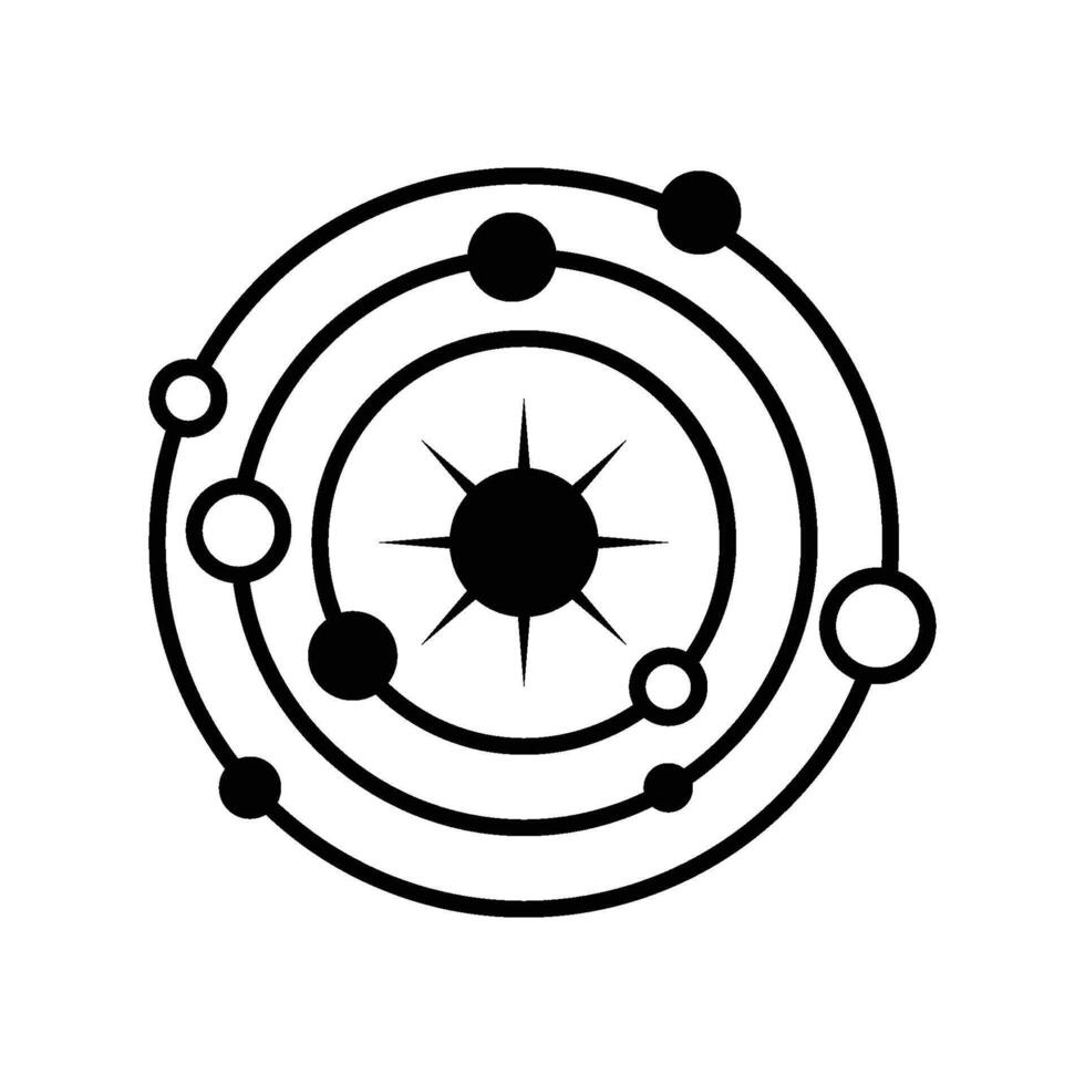 heelal planeet en satelliet icoon vector ontwerp sjabloon