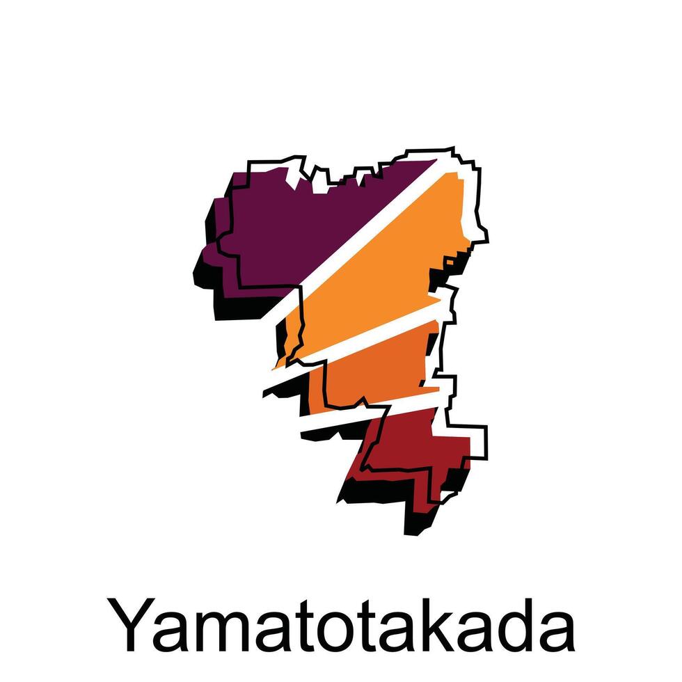yamatotakada hoog gedetailleerd illustratie kaart, Japan kaart, wereld kaart land ontwerp sjabloon Aan wit achtergrond vector