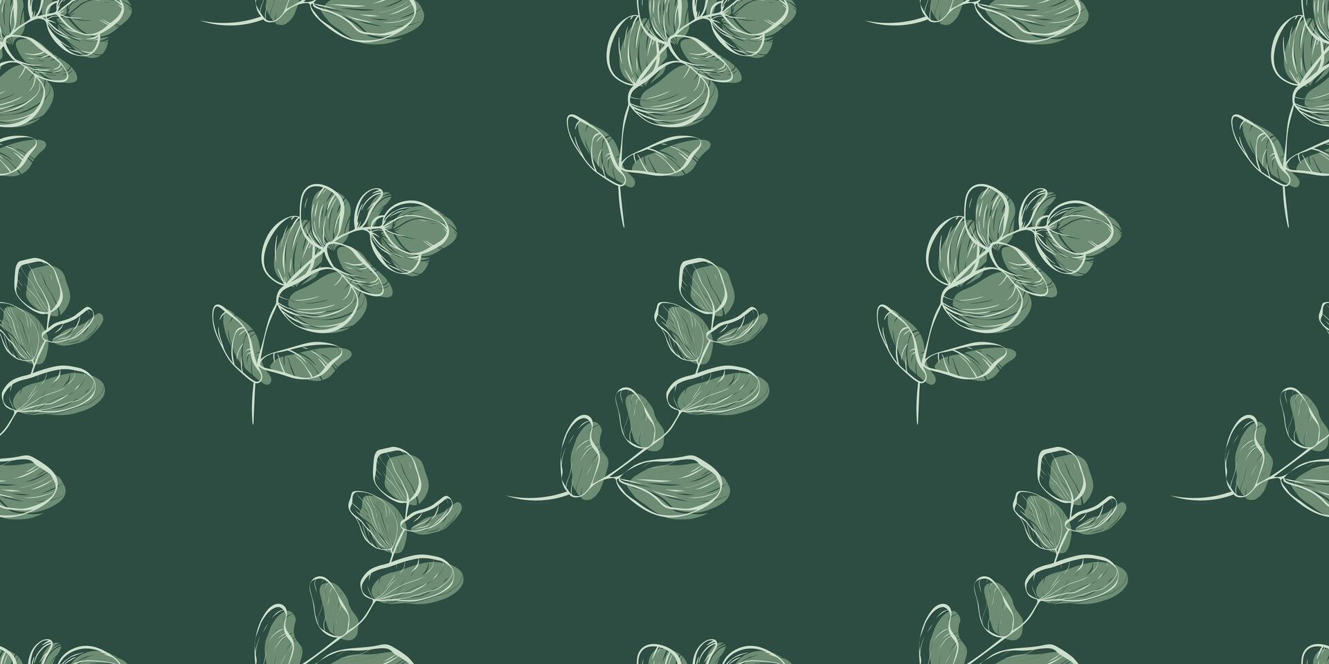 botanisch lijn naadloos patroon van een eucalyptus bladeren Afdeling voor bruiloft uitnodiging en kaarten, textiel producten, web, omhulsel papier en poster, sjabloon, schoonheid en kunstmatig industrie. vector