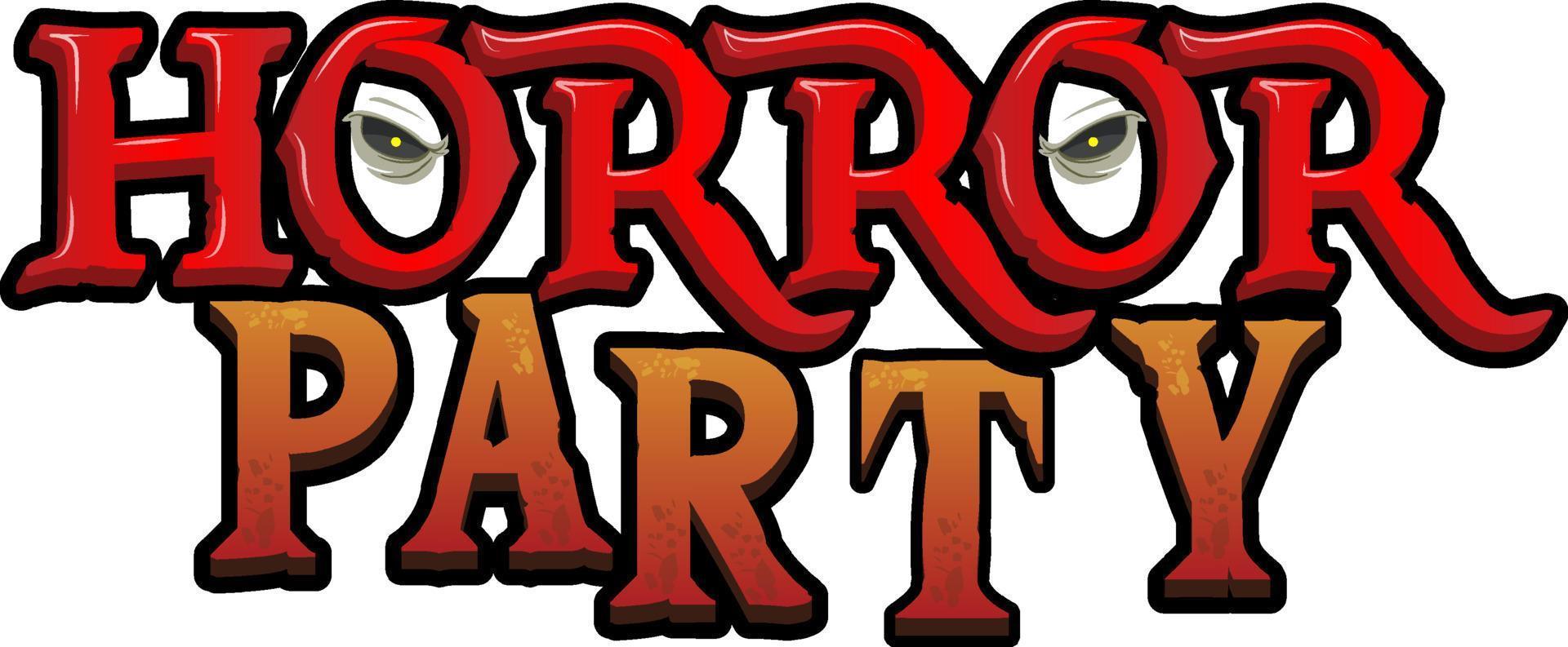 horrorfeest woord banner voor halloween vector