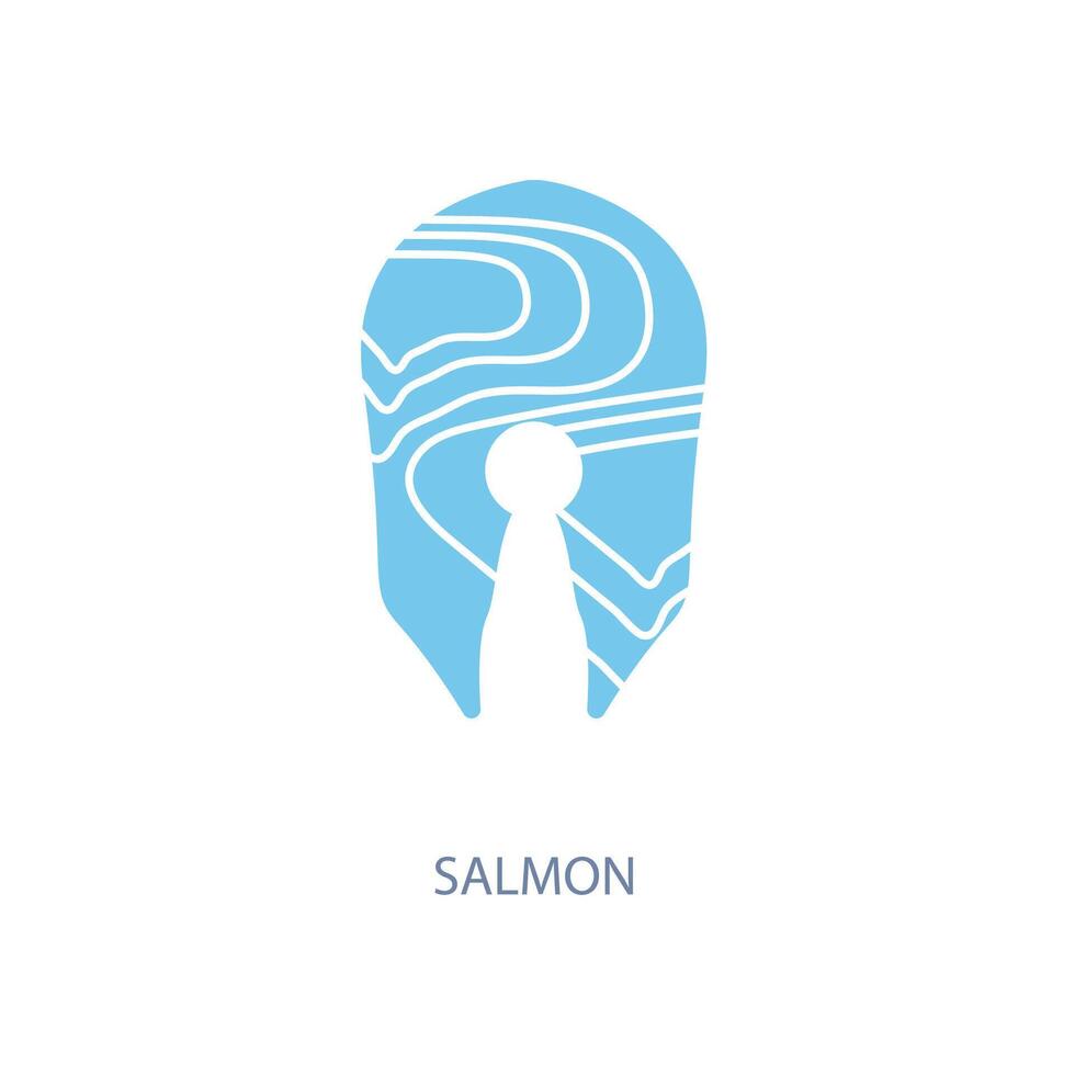 Zalm concept lijn icoon. gemakkelijk element illustratie. Zalm concept schets symbool ontwerp. vector