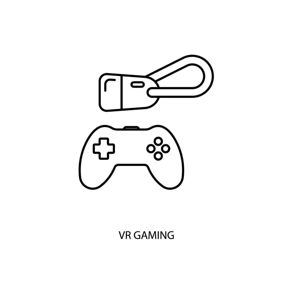 vr gaming concept lijn icoon. gemakkelijk element illustratie. vr gaming concept schets symbool ontwerp. vector