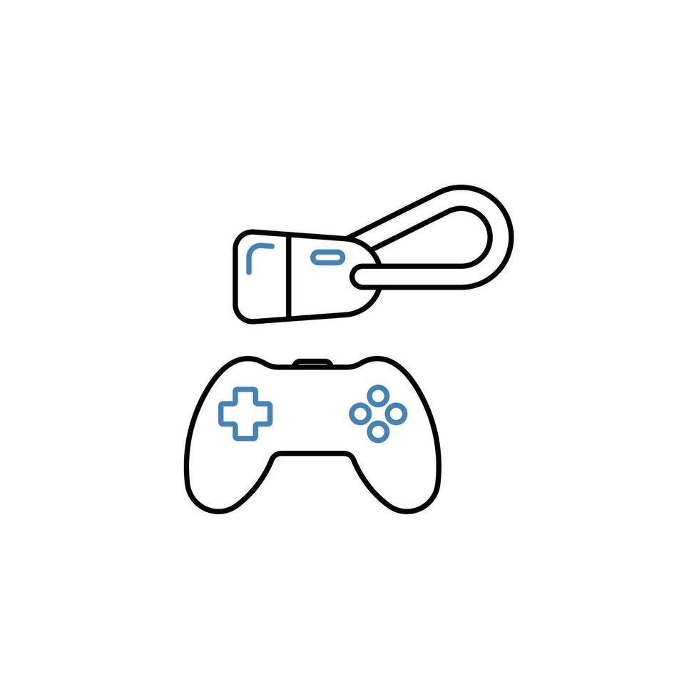 vr gaming concept lijn icoon. gemakkelijk element illustratie. vr gaming concept schets symbool ontwerp. vector