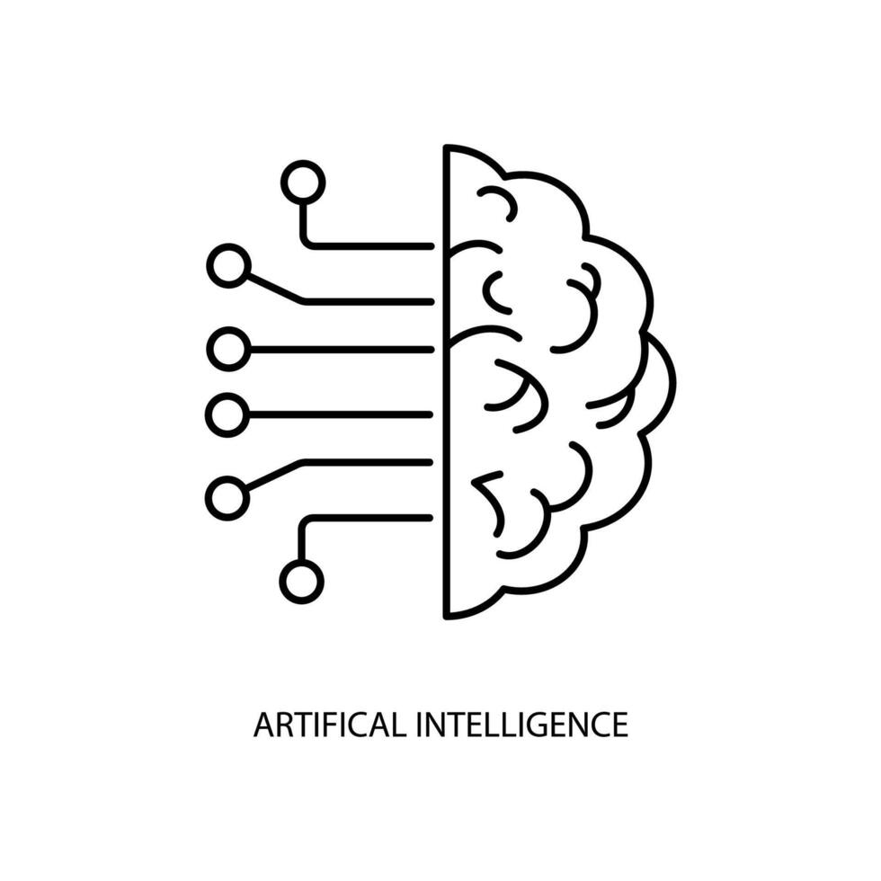 kunstmatig intelligentie- concept lijn icoon. gemakkelijk element illustratie.kunstmatig intelligentie- concept schets symbool ontwerp. vector