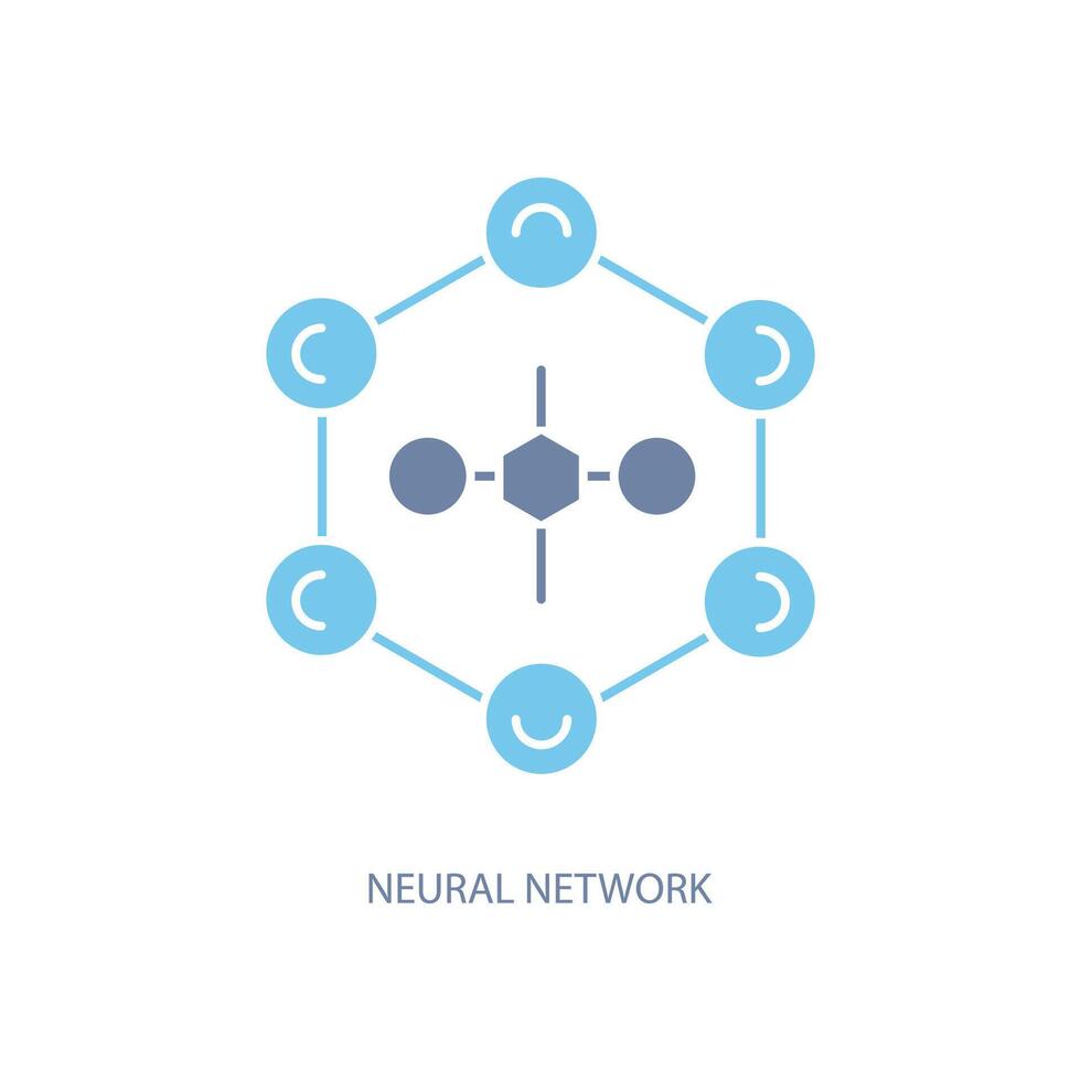 neurale netwerk concept lijn icoon. gemakkelijk element illustratie.neuraal netwerk concept schets symbool ontwerp. vector