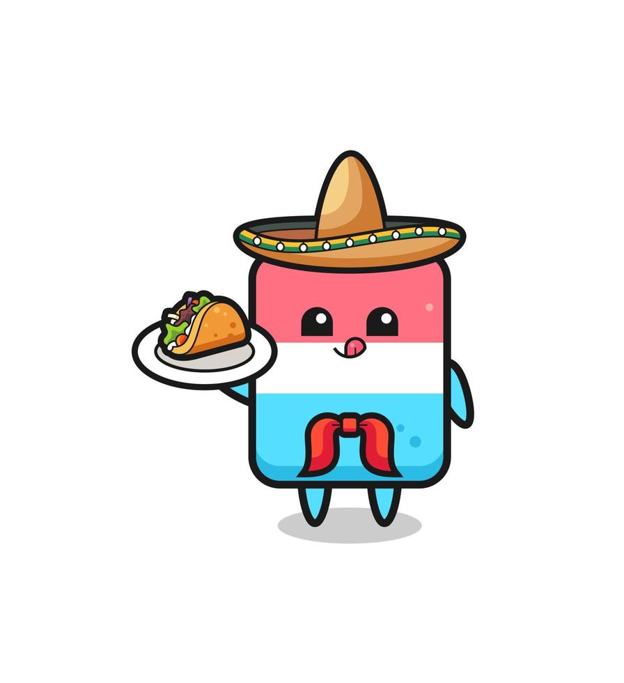 gum mexicaanse chef-kok mascotte met een taco vector