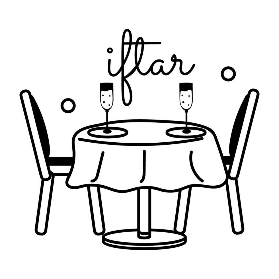 modieus iftar tafel vector