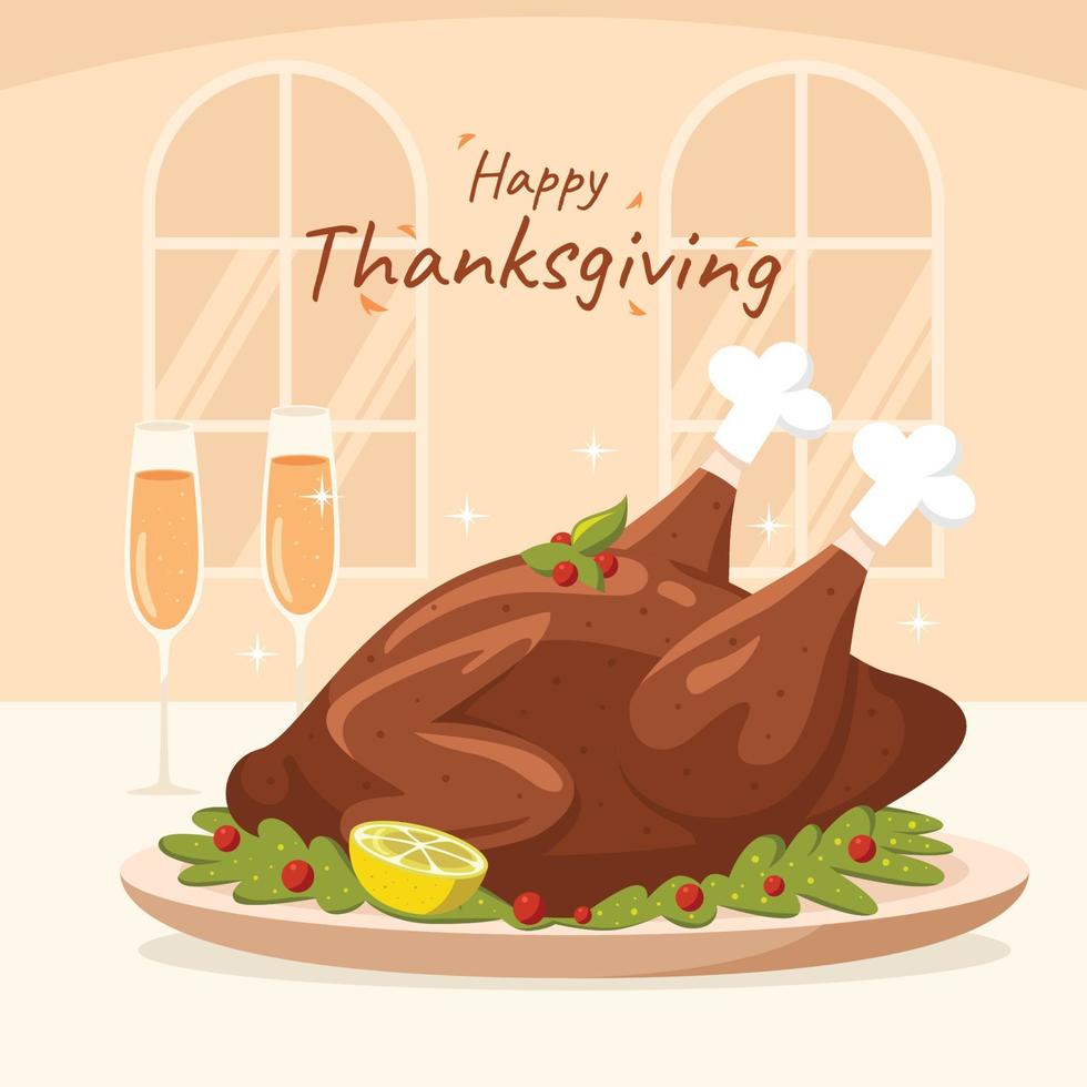 Thanksgiving diner feest illustratie vector
