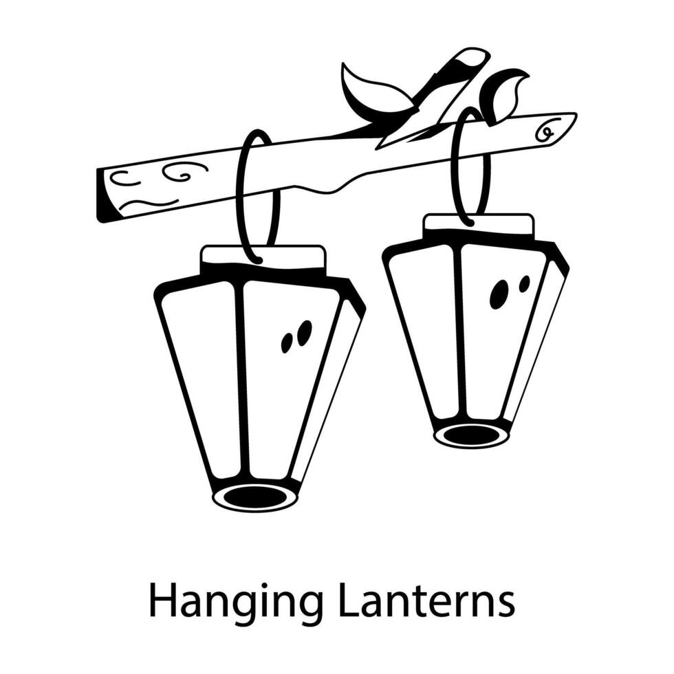 modieus hangende lantaarns vector