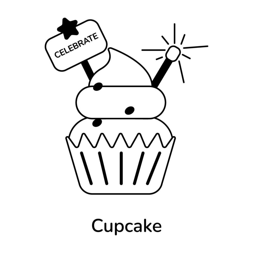 trendy cupcake concepten vector