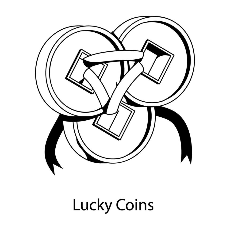 modieus Lucky munten vector