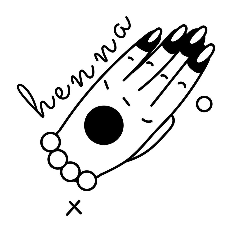 modieus henna- hand- vector