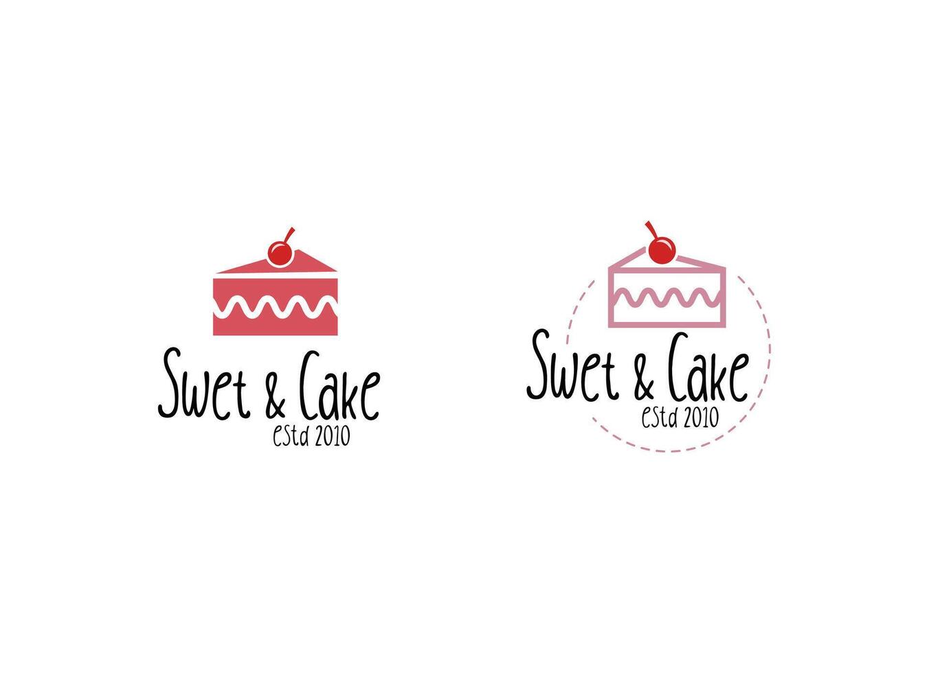 zoet winkel logo sjabloon ontwerp vector. illustratie van taart met kersen. vector