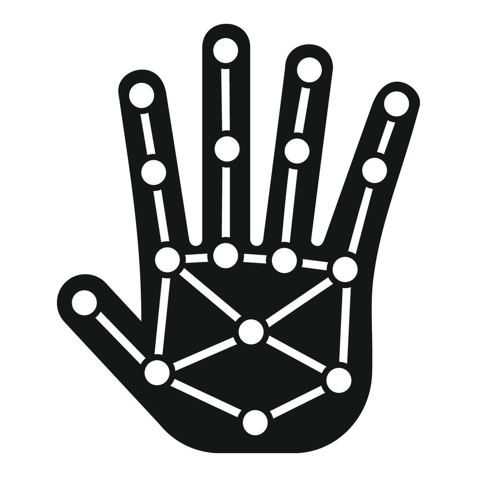 biometrisch palm scannen icoon gemakkelijk vector. systeem bord vector