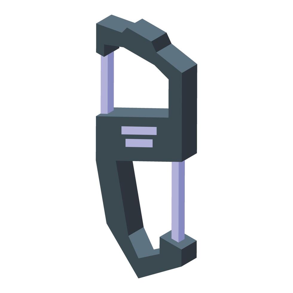karabijn icoon isometrische vector. sluiting berg vector
