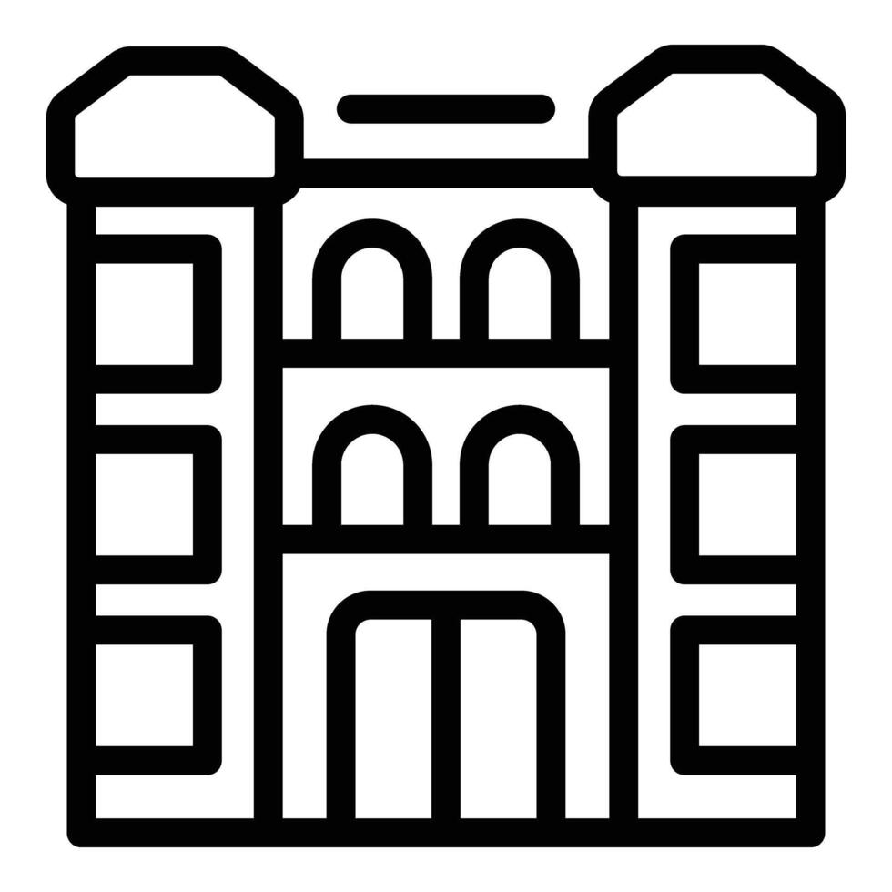 Amsterdam Koninklijk paleis icoon schets vector. Holland geschiedenis architectuur vector