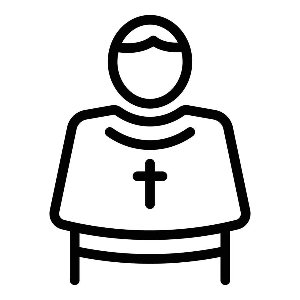 gebed ritueel onderhoud icoon schets vector. Katholiek Bijbel vector
