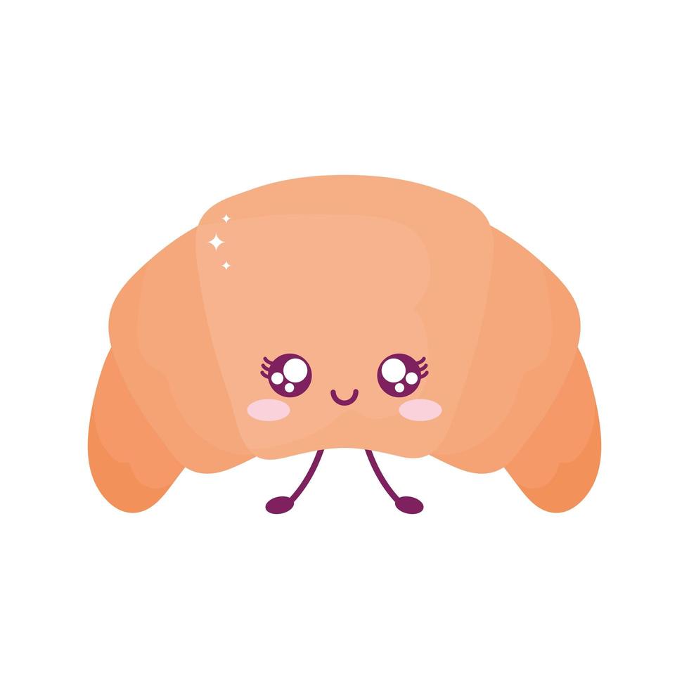 croissant lachende kawaii-voedselstijl vector