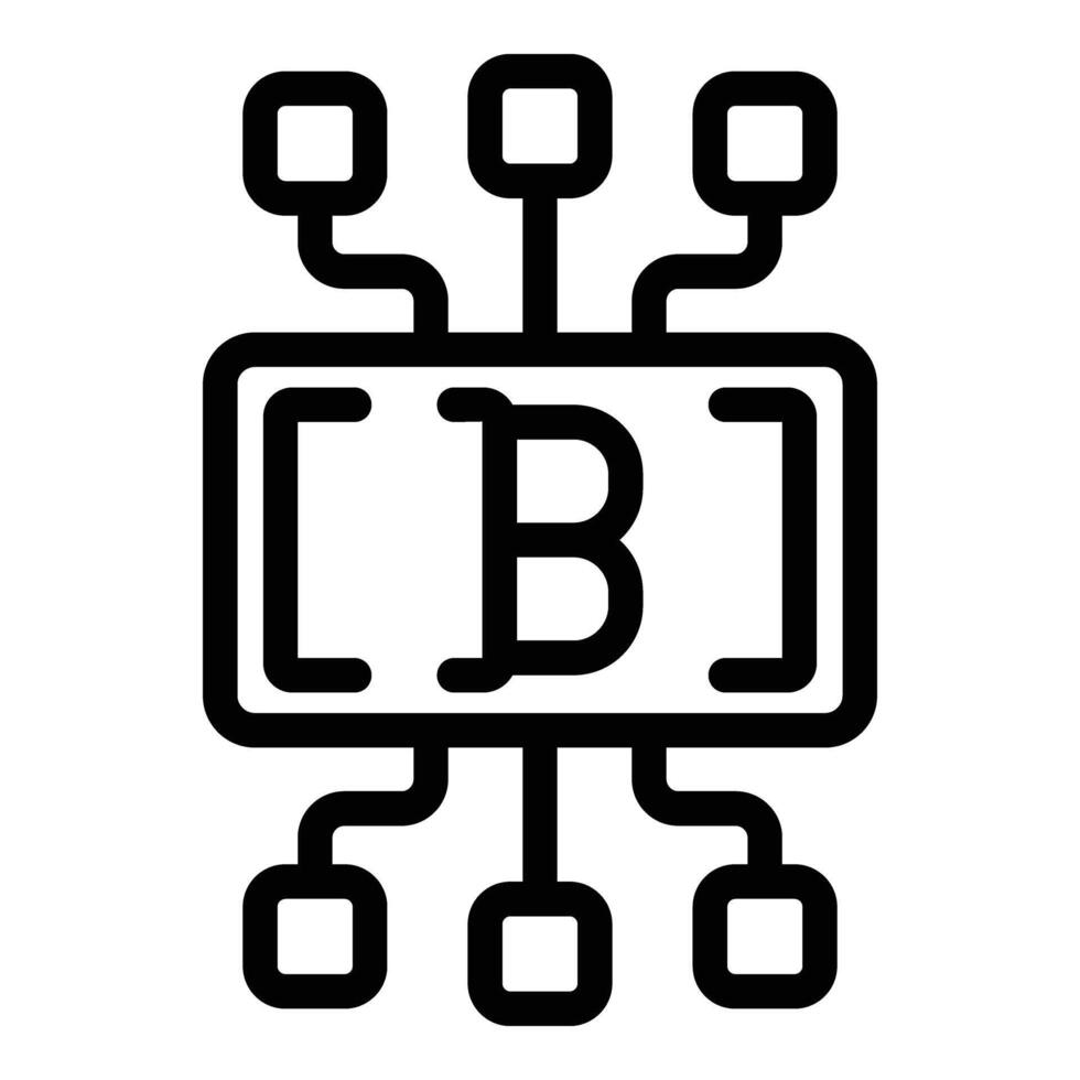 bitcoin blockchain systeem icoon schets vector. digitaal uitwisseling token vector