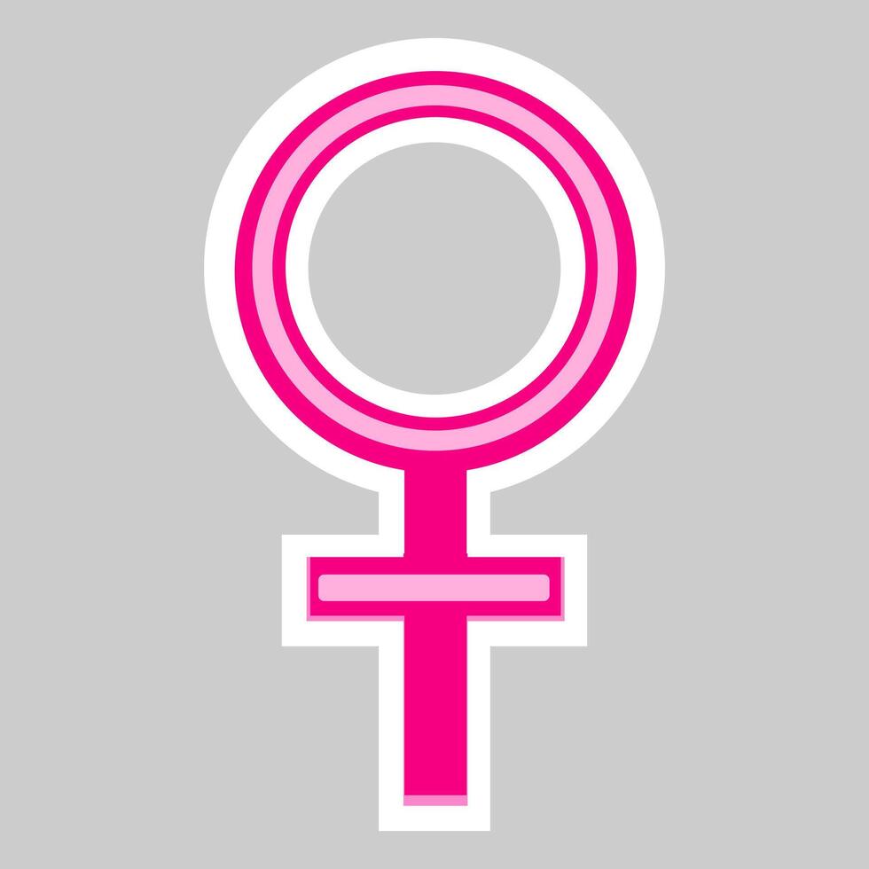 vrouw symbool geïsoleerd Aan grijs achtergrond. geslacht symbool roze vector