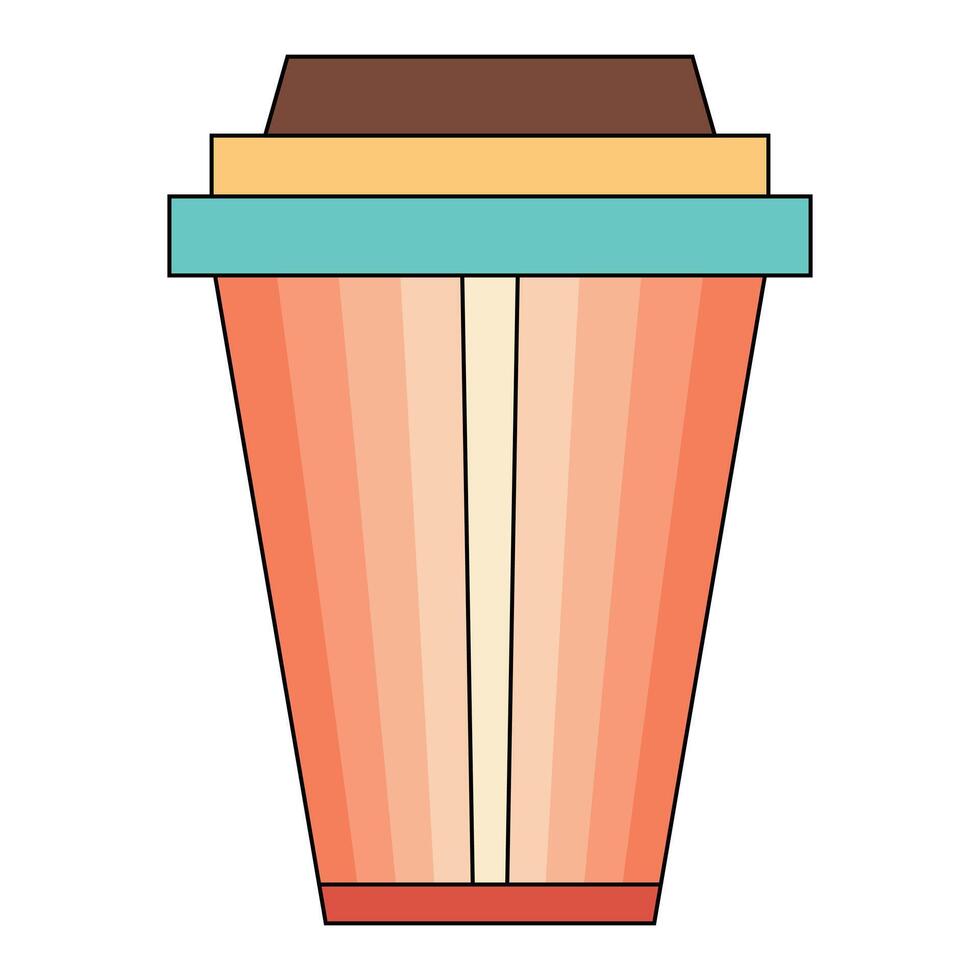 retro wijnoogst drankje, latte en koffie kop vector