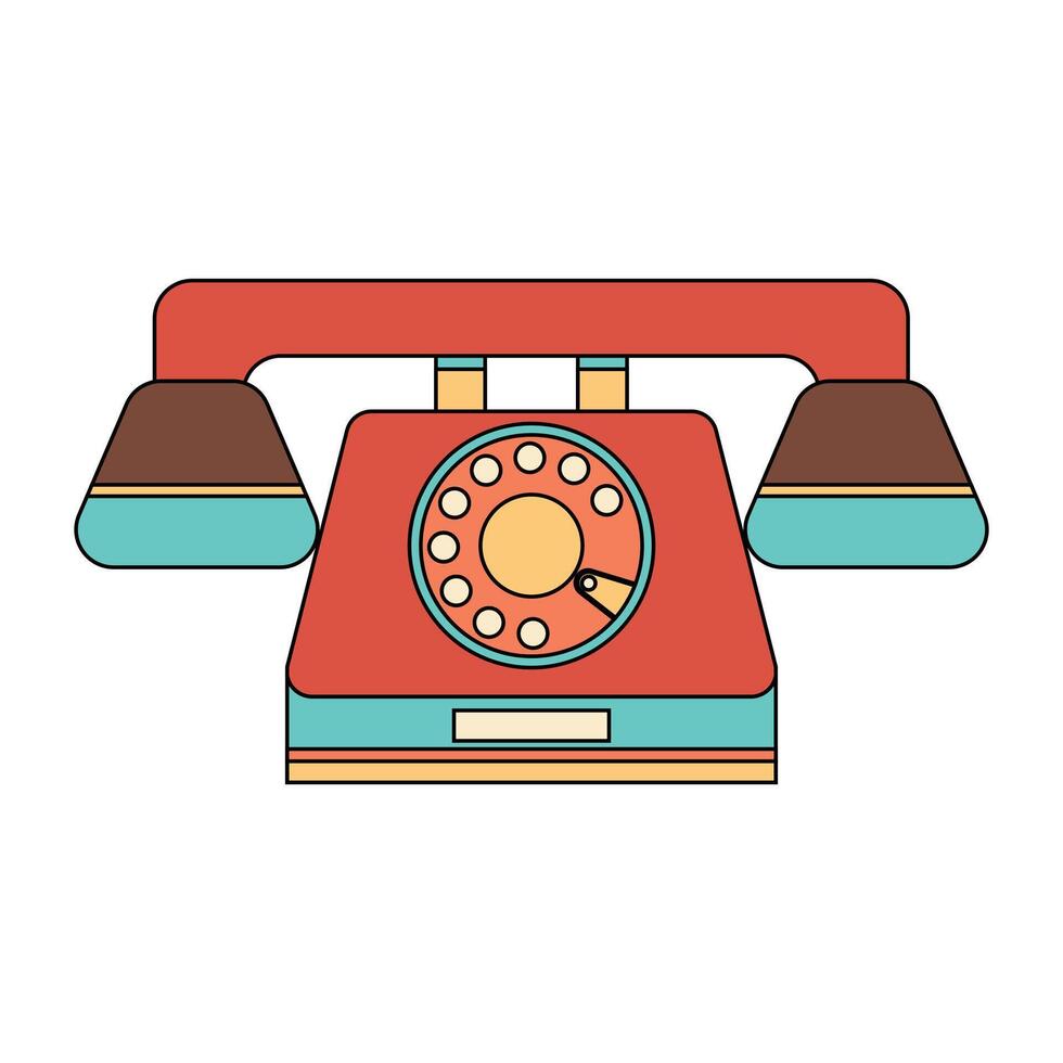 retro telefoon, wijnoogst telefoon geïsoleerd Aan wit achtergrond vector