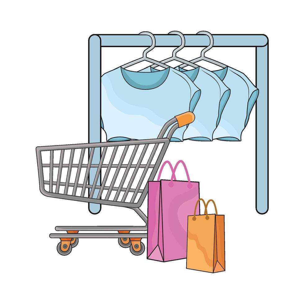 illustratie van kleding winkel vector