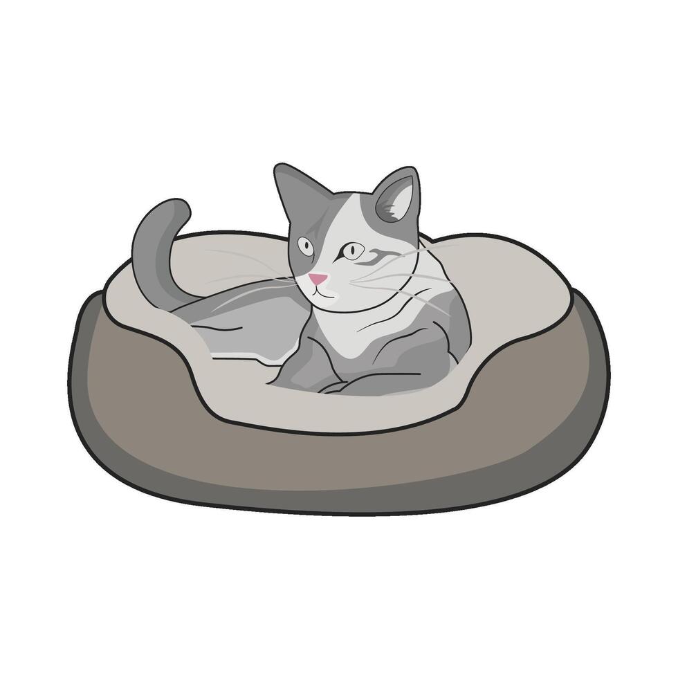 illustratie van kat bed vector