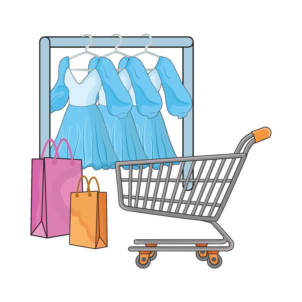 illustratie van kleding winkel vector