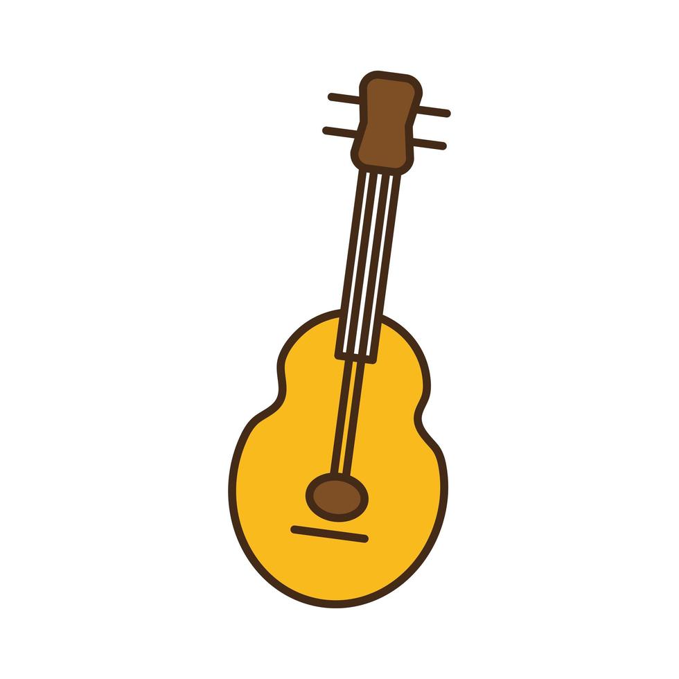 gitaar instrument lijn en vul stijlicoon vector design