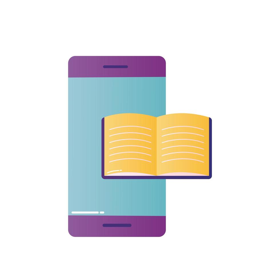 smartphone met ebook vector design