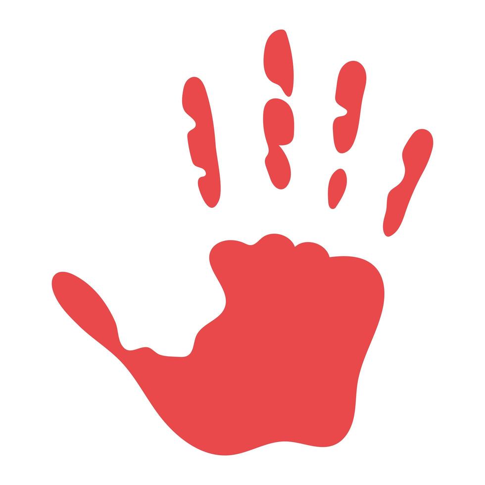 rood silhouet met één hand en vijf vingers vector