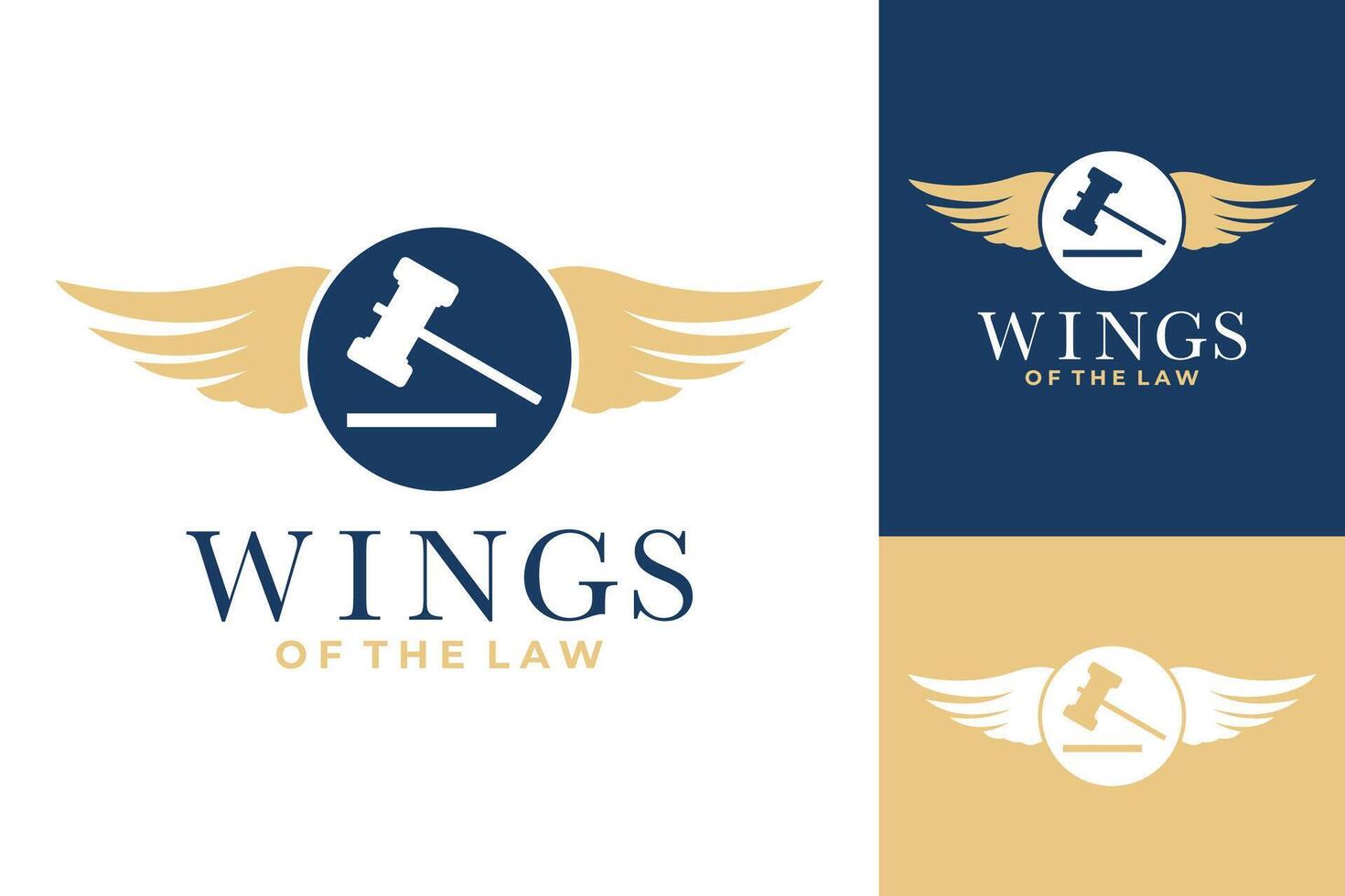 Vleugels wet rechtbank sessie rechter logo ontwerp vector