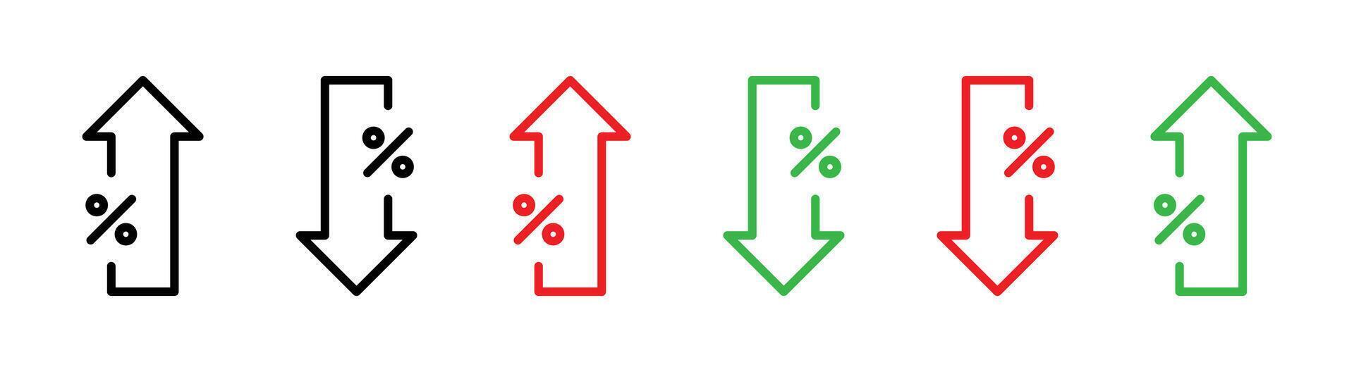 hoog en laag procent pijl icoon vector