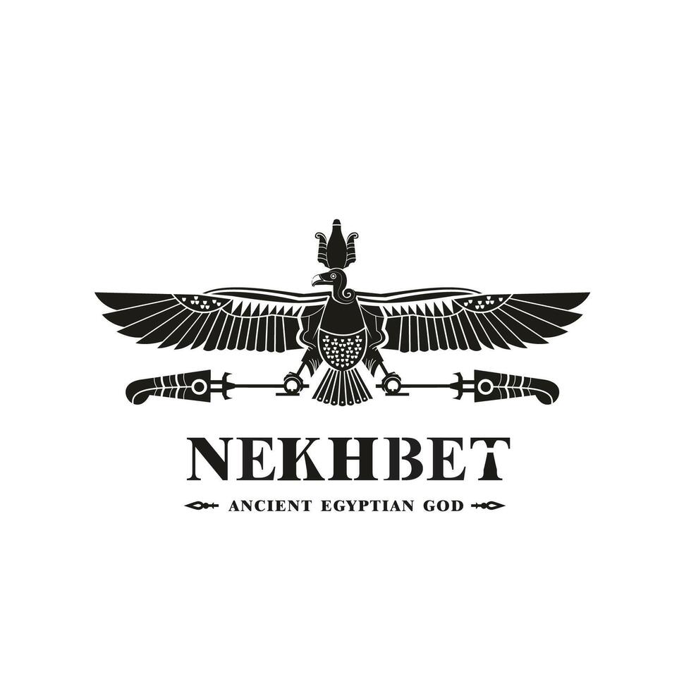 oude Egyptische god Nekhbet silhouet, midden- oosten- god logo vector