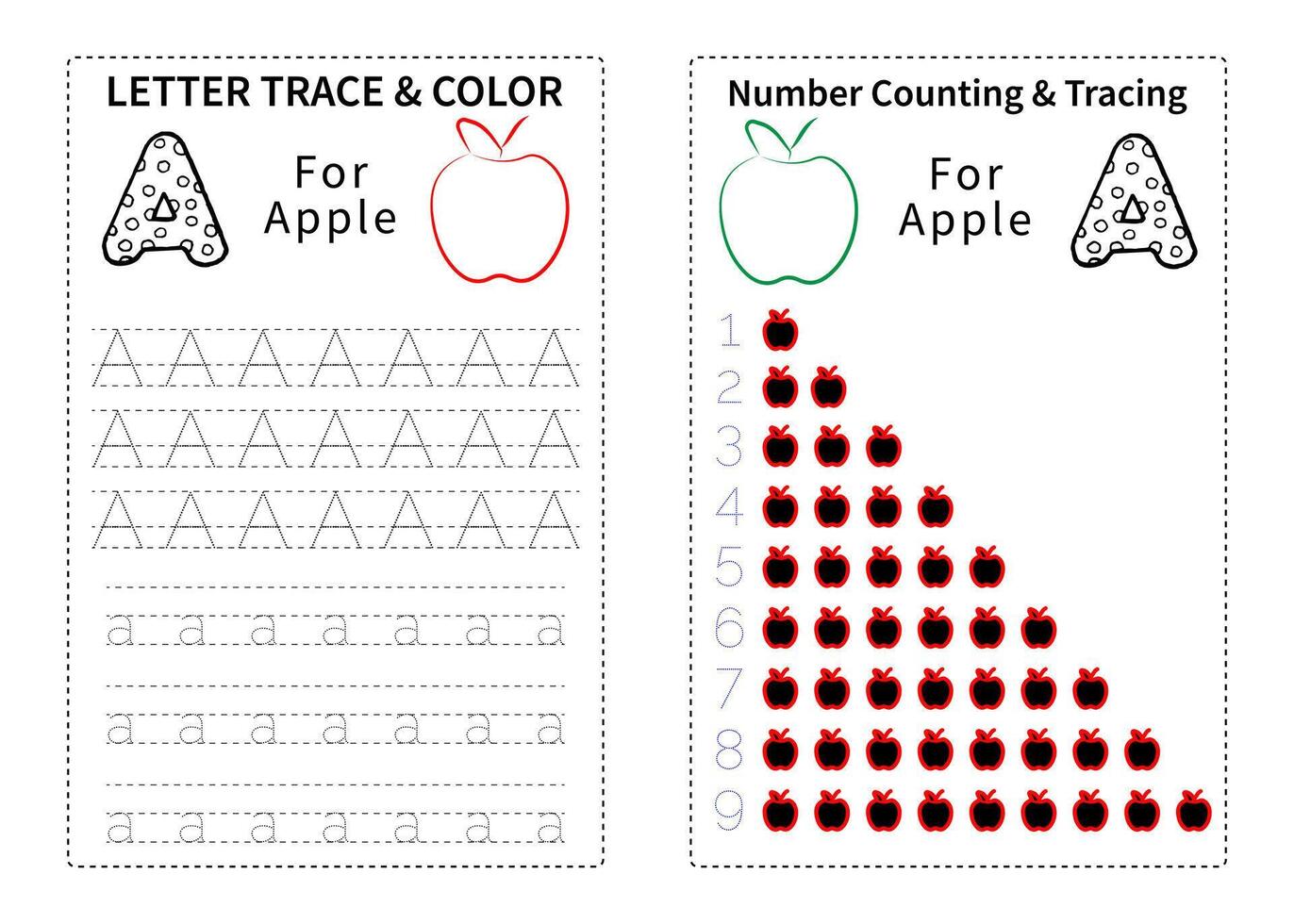 brief of alfabet traceren en kleur bladzijde voor kinderen. vector