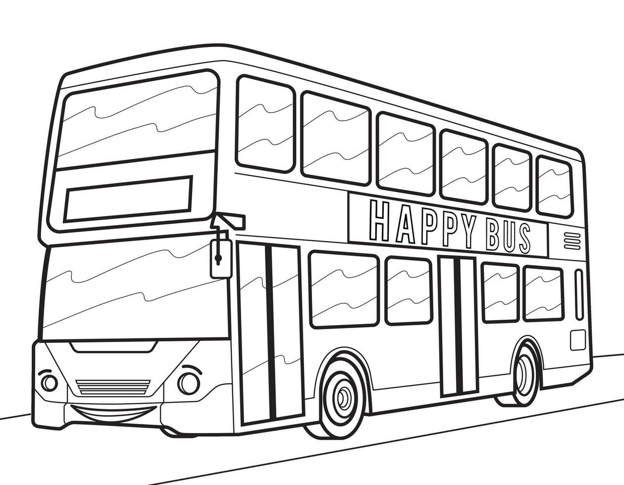 tekenfilm bus illustratie. vector bus illustratie voor kleur boek