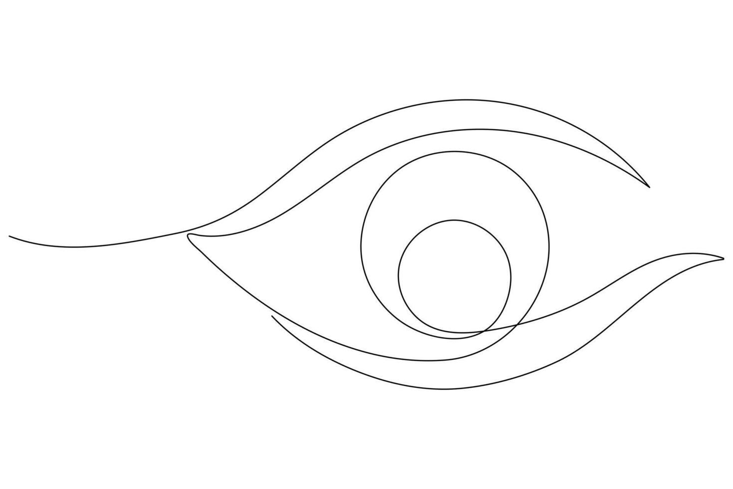 oog symbool in doorlopend een lijn kunst tekening van menselijk oog teken schets vector illustratie