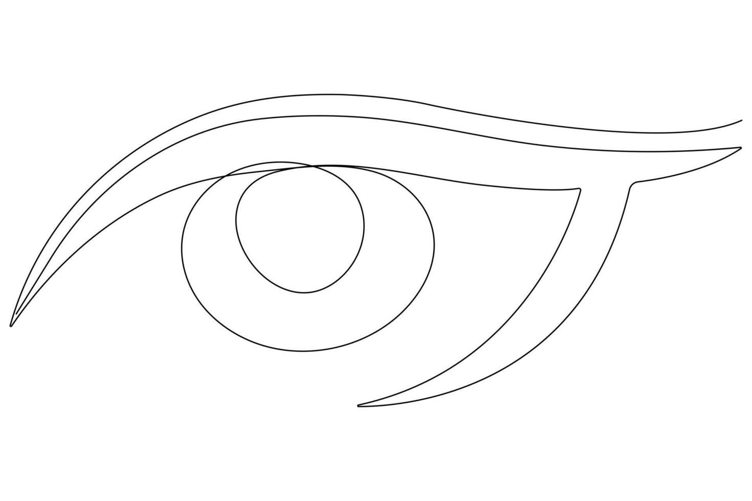 oog symbool in doorlopend een lijn kunst tekening van menselijk oog teken schets vector illustratie