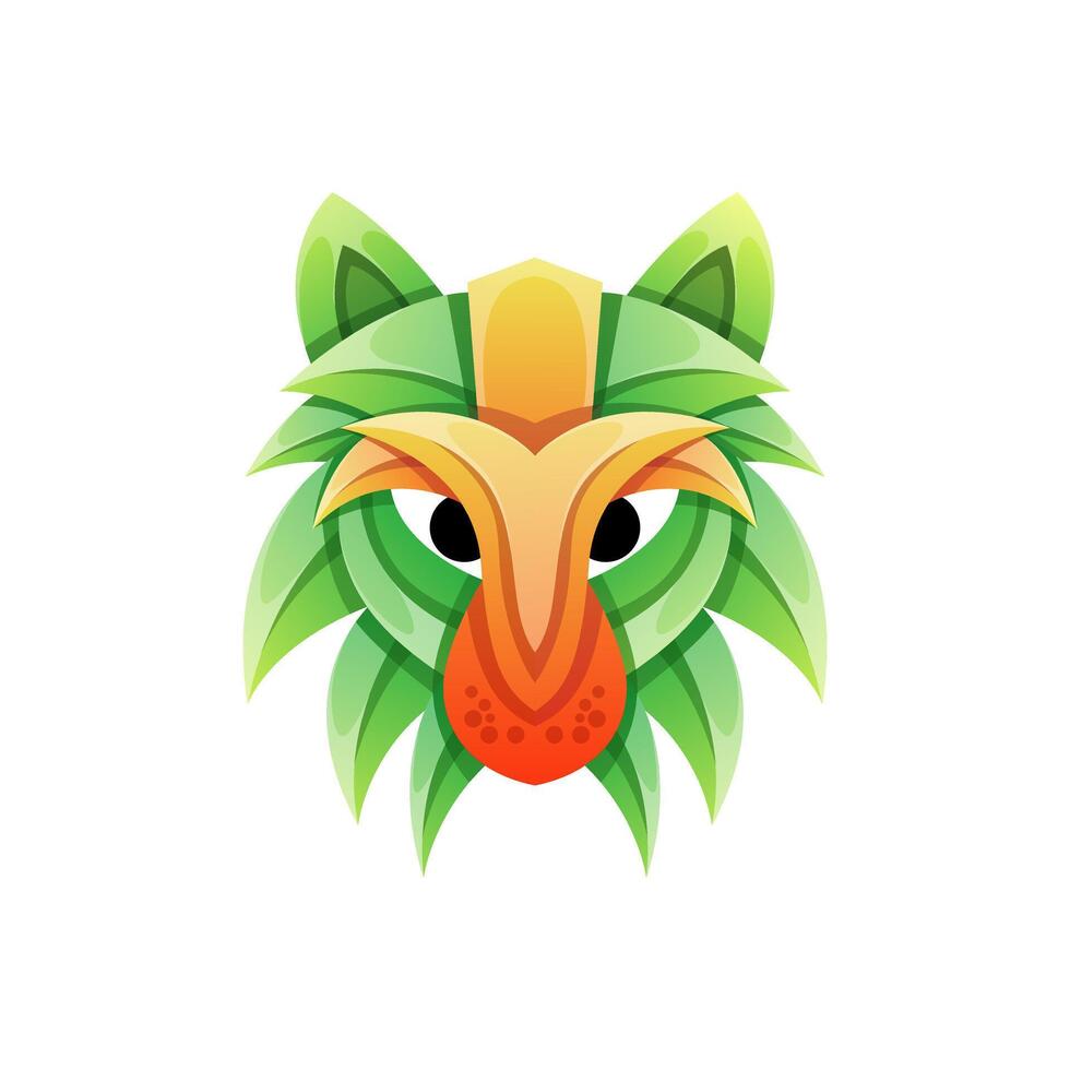 kleurrijk wolf icoon logo ontwerp vector