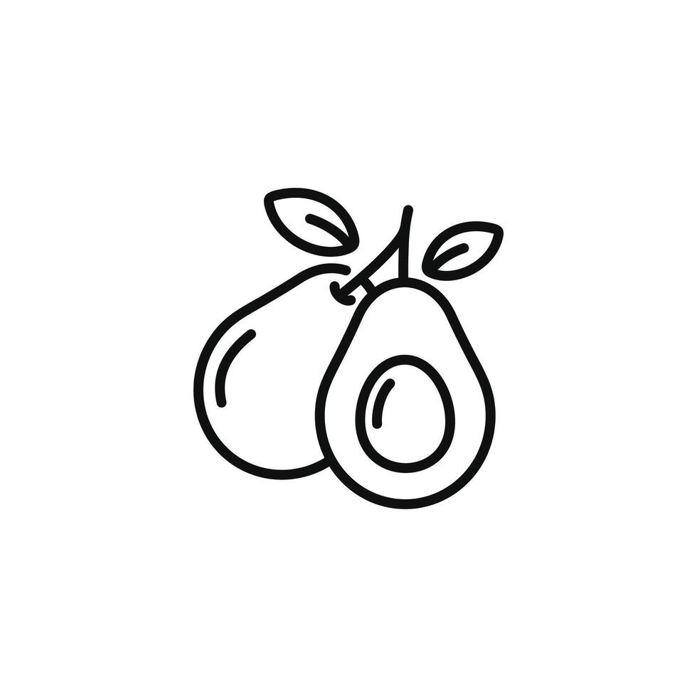 avocado lijn icoon geïsoleerd Aan wit achtergrond vector