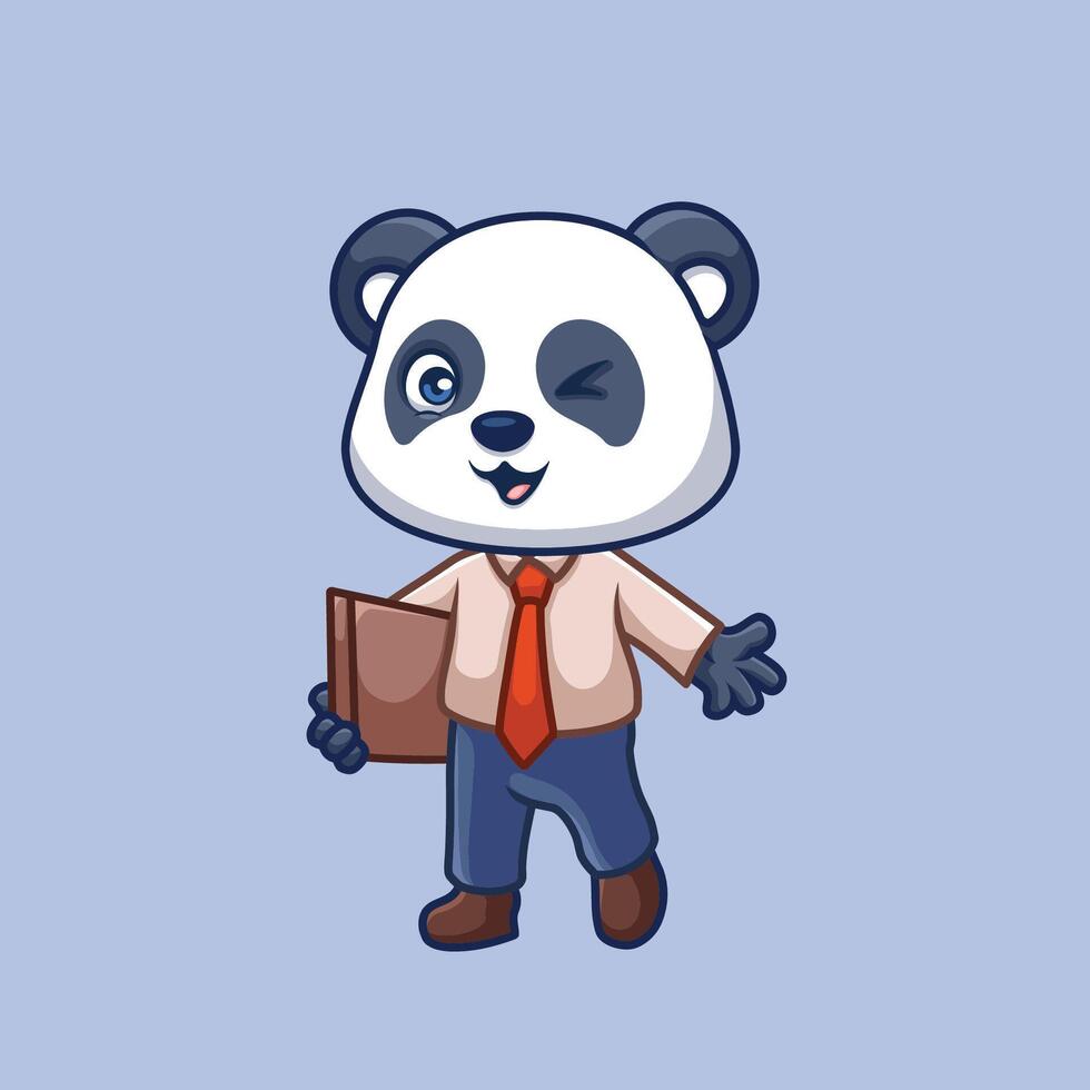 manager panda schattig tekenfilm vector