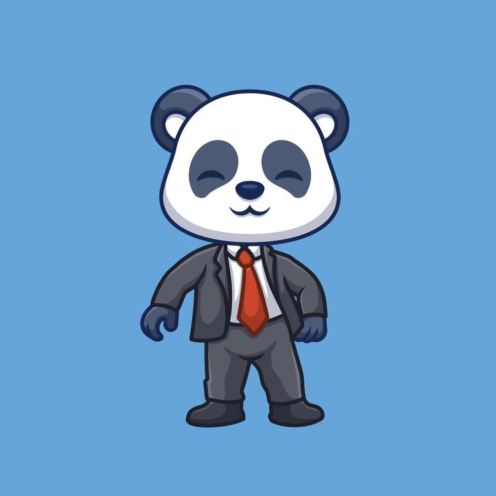 manager panda schattig tekenfilm vector