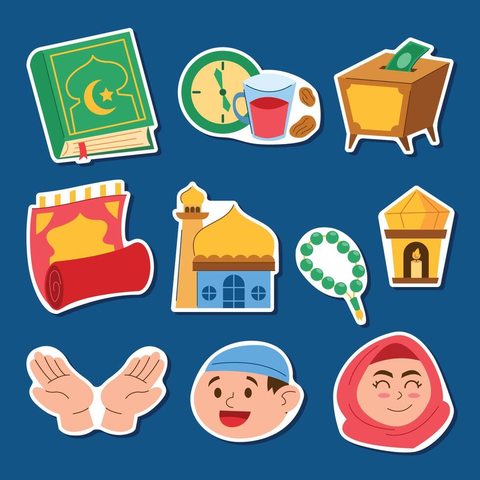 Ramadan heilig maand sticker vector