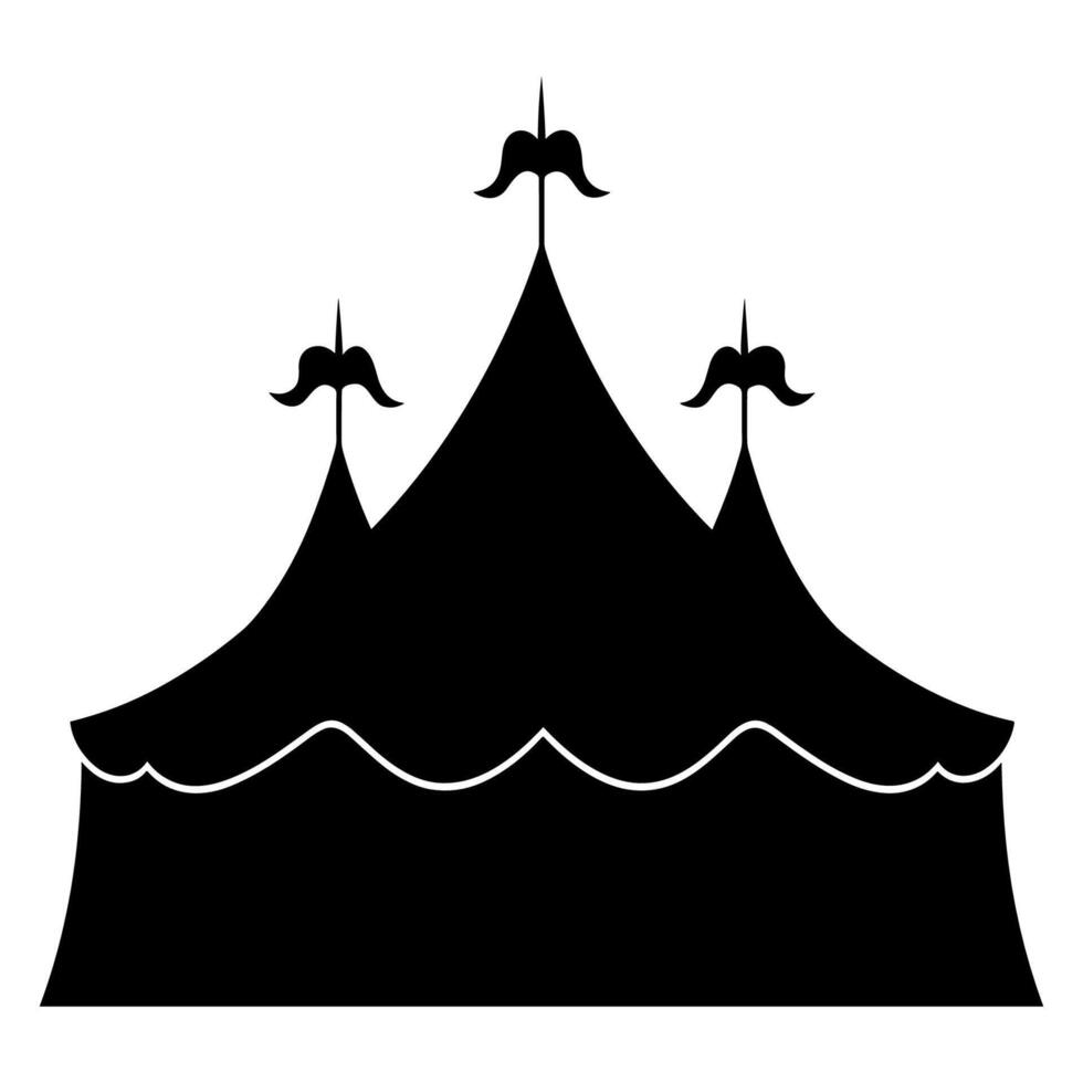 circus silhouet, circus tent festival icoon vector illustratie.