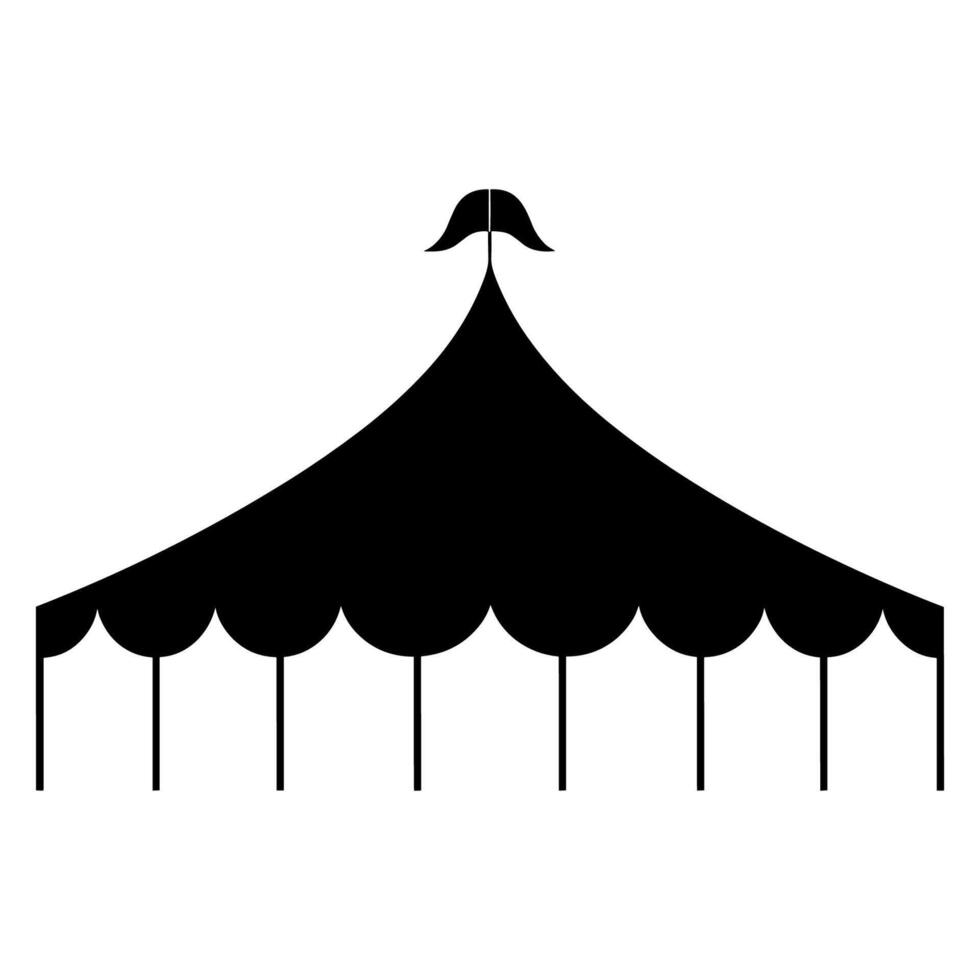 circus silhouet, circus tent festival icoon vector illustratie.