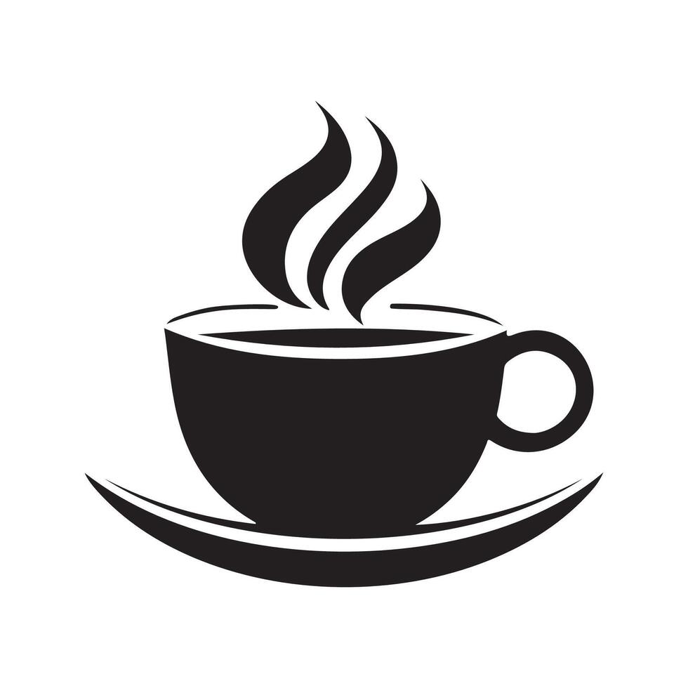 zwart koffie kop icoon vector beeld