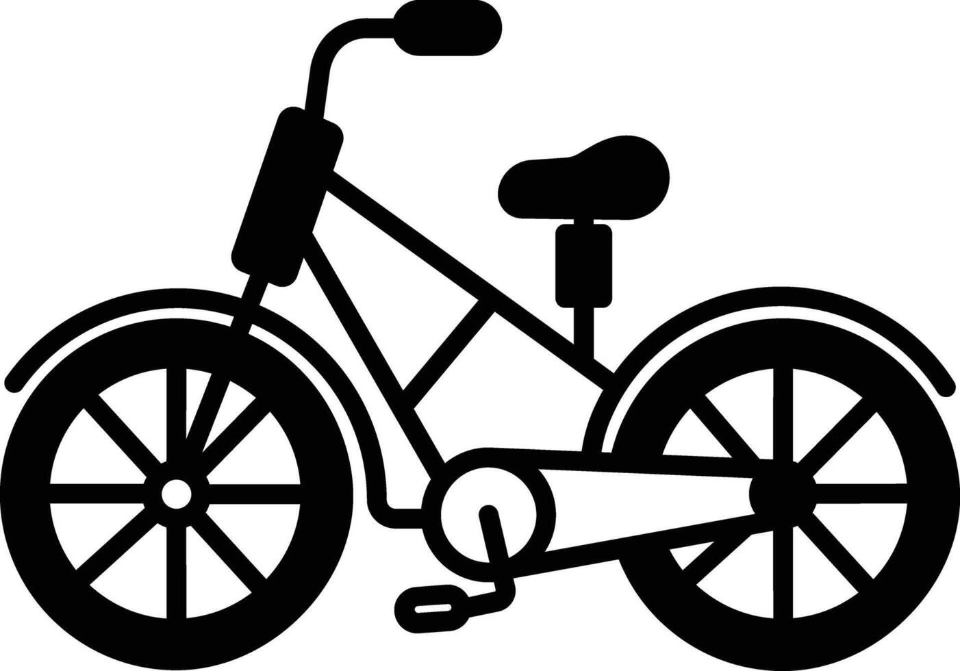 fiets glyph en lijn vector illustratie