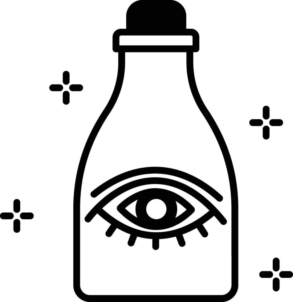 fles glyph en lijn vector illustratie